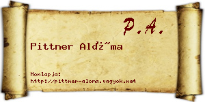 Pittner Alóma névjegykártya